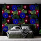 Floral Black background Mural