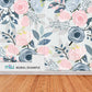 Blue and Pink Botanical Mural