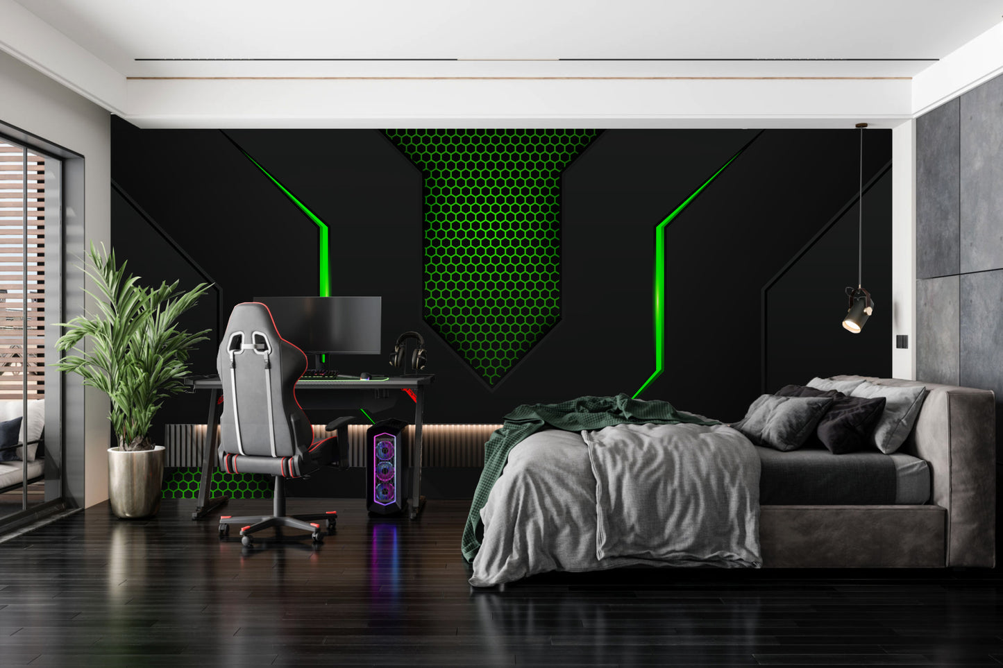 Black and Green Mural