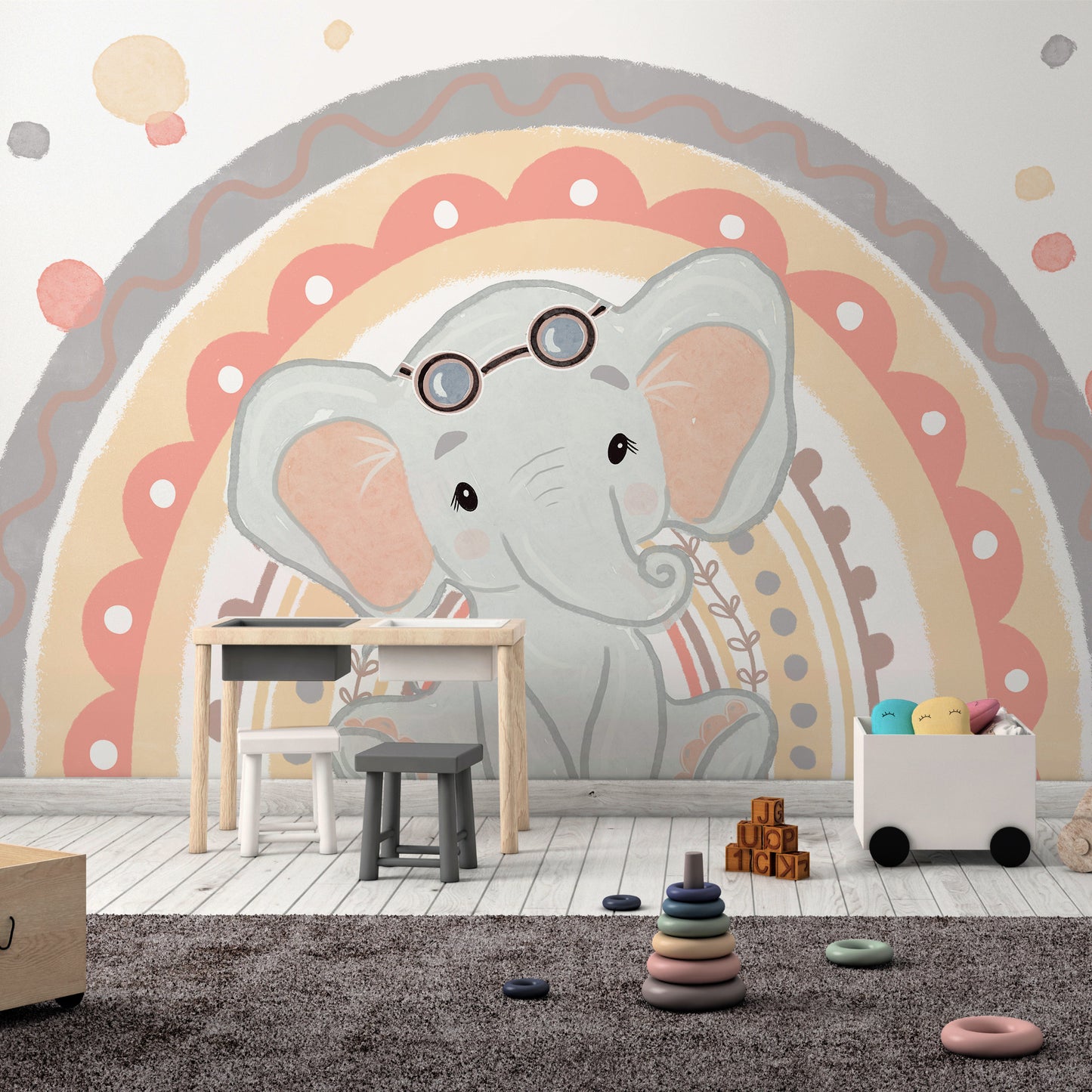 Rainbow Elephant mural
