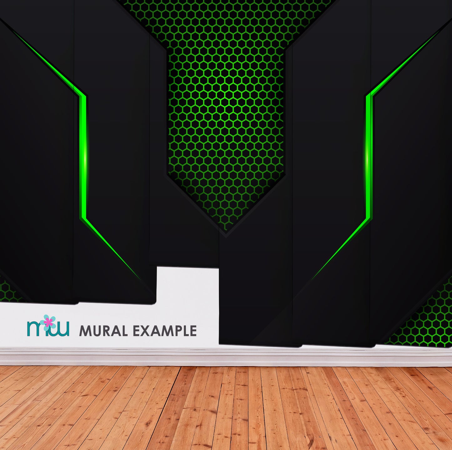 Black and Green Mural