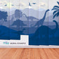 Dinosaur wallpaper mural Blue