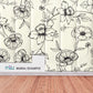 Black and white Floral wallpaper Mural