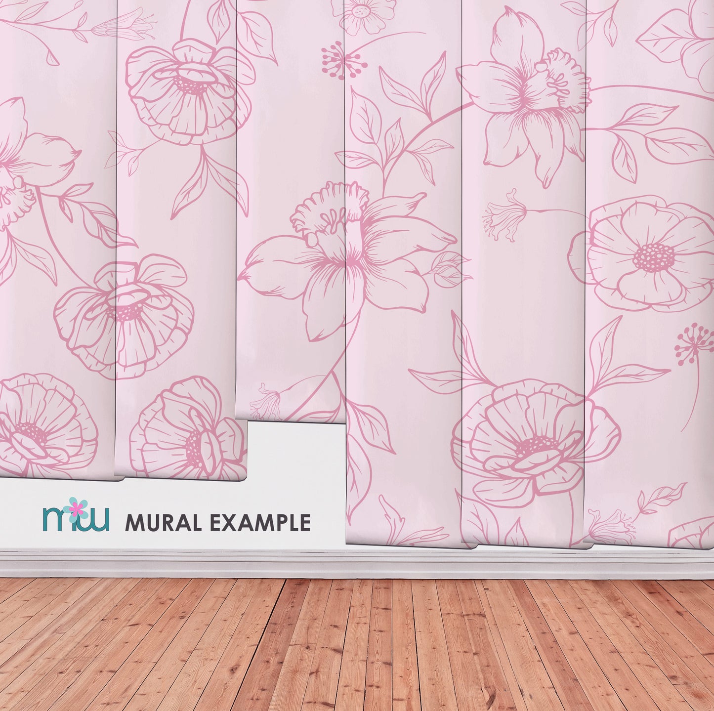Light Pink Floral wallpaper Mural