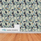 Teal and Blue Botanical wallpaper
