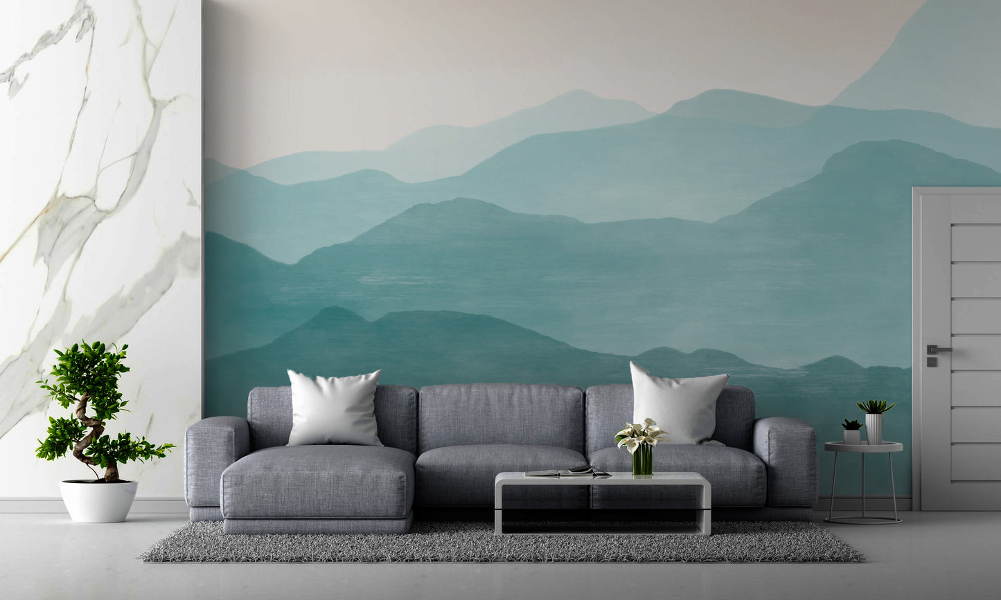 Watercolor Mountain mural