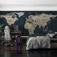World map wallpaper mural