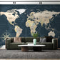 World map wallpaper mural